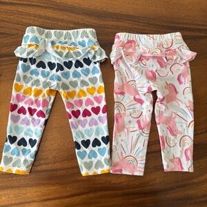 Garanimals Bundle of 2 Multicolor Heart Unicorn Print Baby Pants 12M